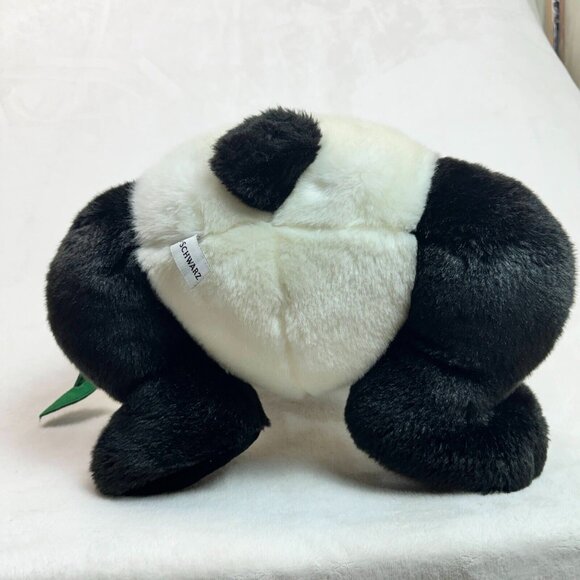 FAO Schwarz Toy Panda Eating Bamboo Medium Plush Stuffed Bear Black & White 14" - Picture 12 of 13